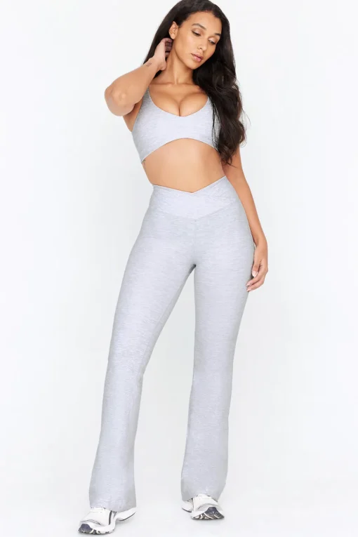 DayFlex Wrap Flared Yoga Pant - Grey Marl