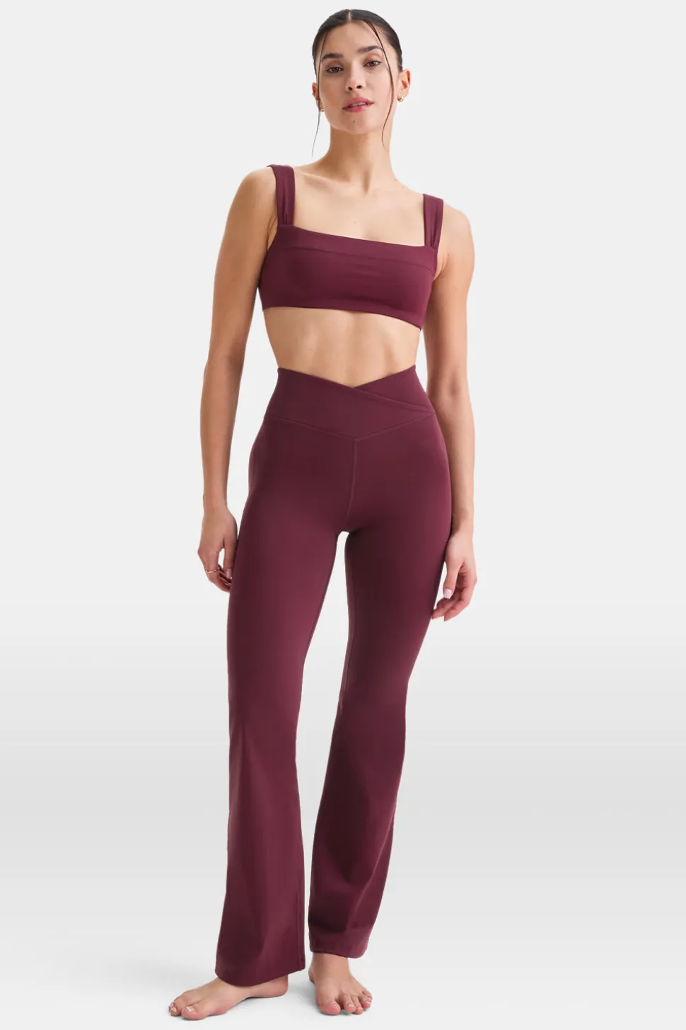 DayFlex Wrap Flared Yoga Pant - Burgundy