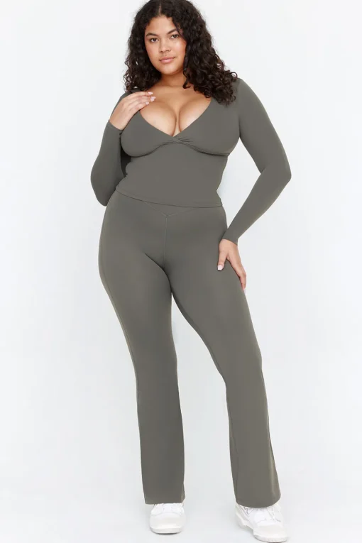DayFlex Wrap Flared Yoga Pant - Dark Olive
