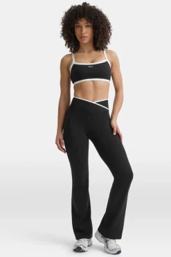 DayFlex Wrap Flared Yoga Pant - Shadow Black & Ivory