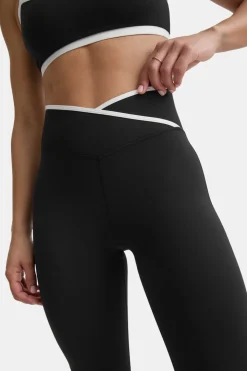 DayFlex Wrap Flared Yoga Pant - Shadow Black & Ivory