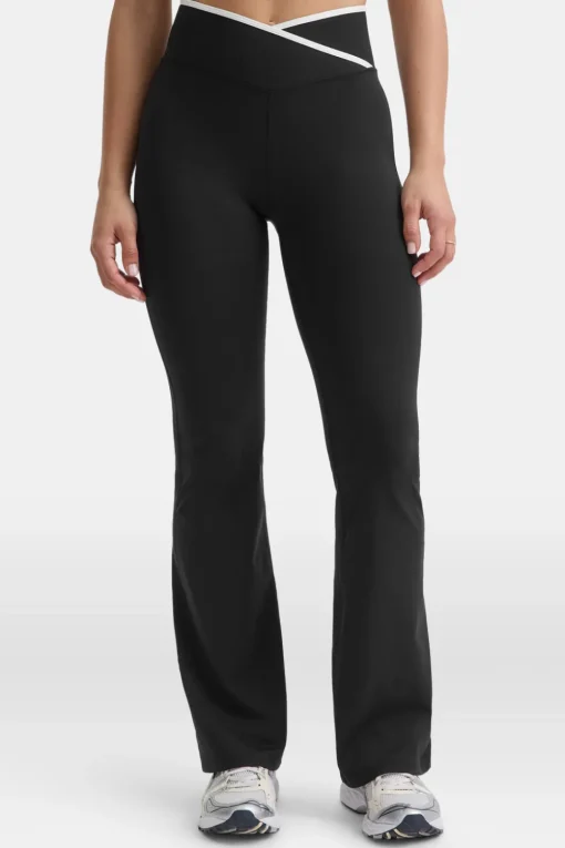 DayFlex Wrap Flared Yoga Pant - Shadow Black & Ivory