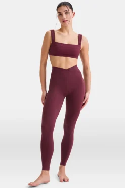 DayFlex Wrap High Waisted Legging - Burgundy