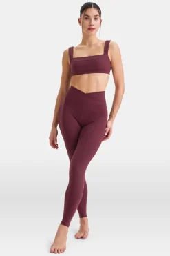 DayFlex Wrap High Waisted Legging - Burgundy