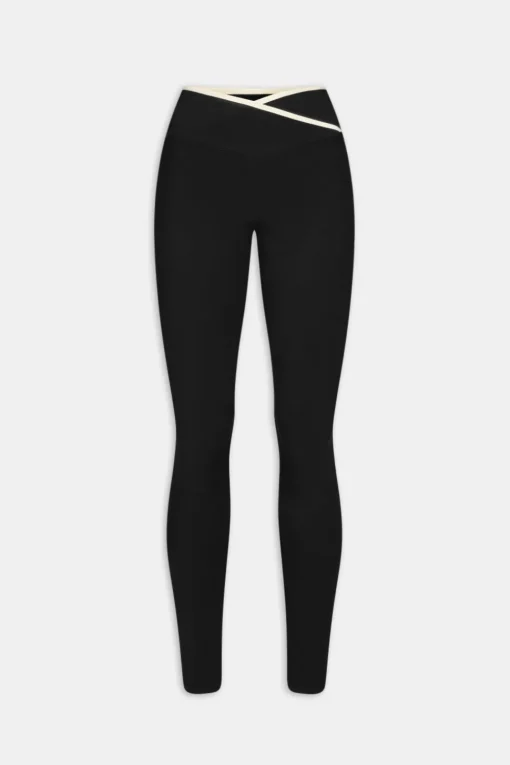 DayFlex Wrap High Waisted Legging - Shadow Black & Ivory