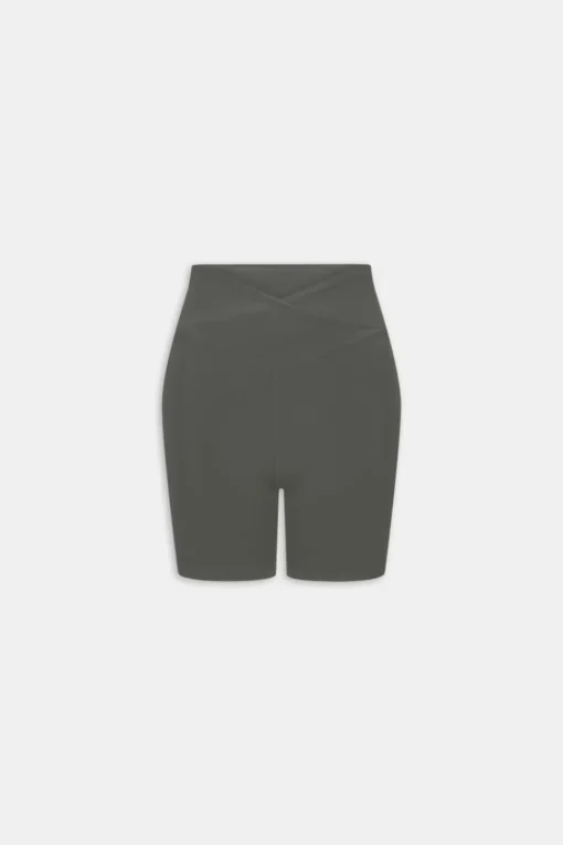 DayFlex Wrap High Waisted Cycling Shorts - Dark Olive