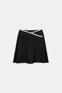 DayFlex Wrap Waist Skort - Shadow Black & Ivory