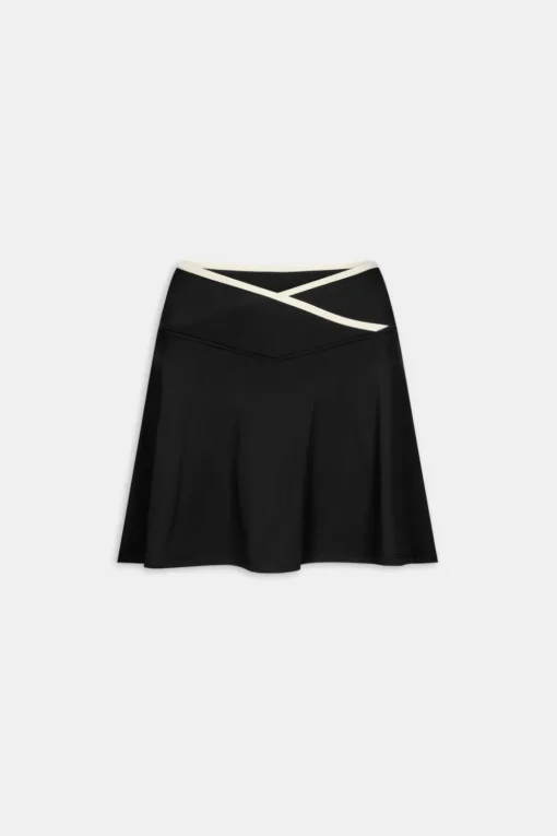 DayFlex Wrap Waist Skort - Shadow Black & Ivory