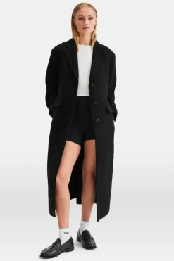 Everyday Single-Breasted Multiway Structured Overcoat - Black