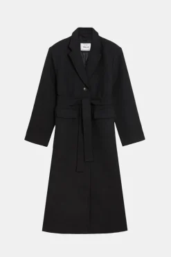 Everyday Single-Breasted Multiway Structured Overcoat - Black