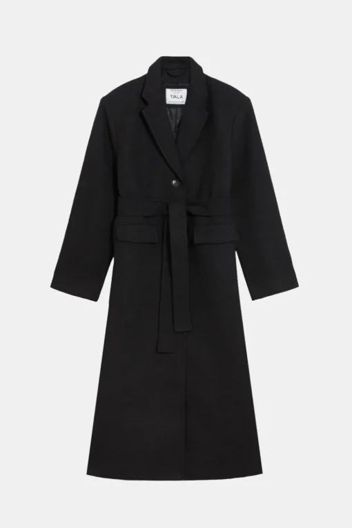 Everyday Single-Breasted Multiway Structured Overcoat - Black