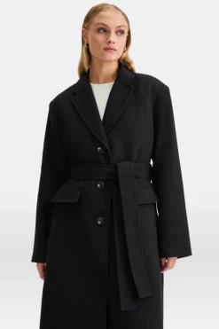 Everyday Single-Breasted Multiway Structured Overcoat - Black