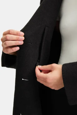 Everyday Single-Breasted Multiway Structured Overcoat - Black