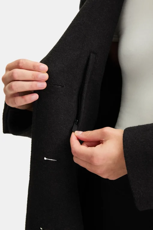 Everyday Single-Breasted Multiway Structured Overcoat - Black