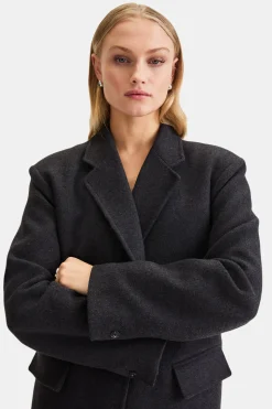 Everyday Single-Breasted Multiway Structured Overcoat - Charcoal