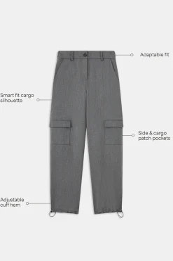 Everyday Tailoring Adjustable Multiway Cargo Trousers - Charcoal Grey Marl