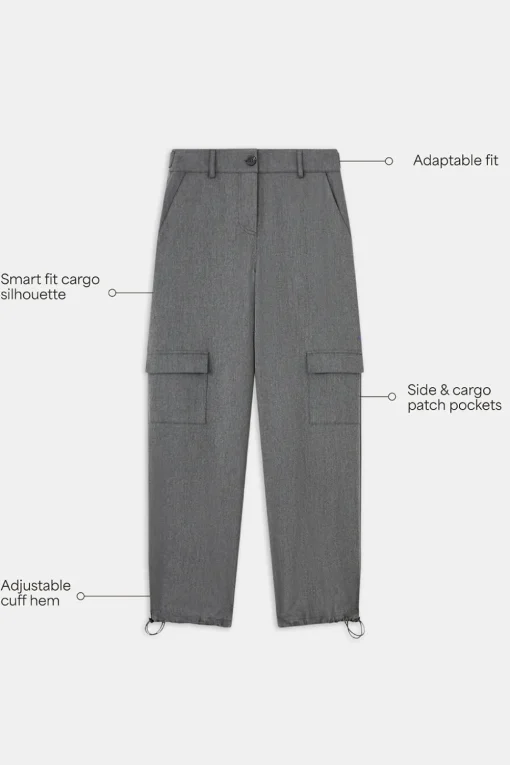 Everyday Tailoring Adjustable Multiway Cargo Trousers - Charcoal Grey Marl