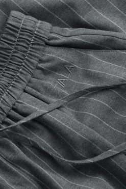 Everyday Tailoring Drawstring Trousers - Charcoal Grey Stripe