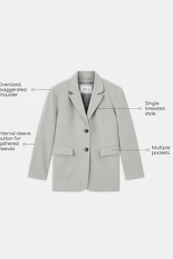 Everyday Tailoring Oversized Blazer - Iron Grey Marl