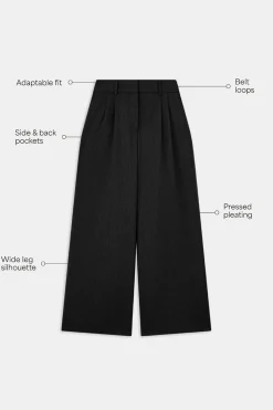 Everyday Tailoring Wide Leg Trousers - Black