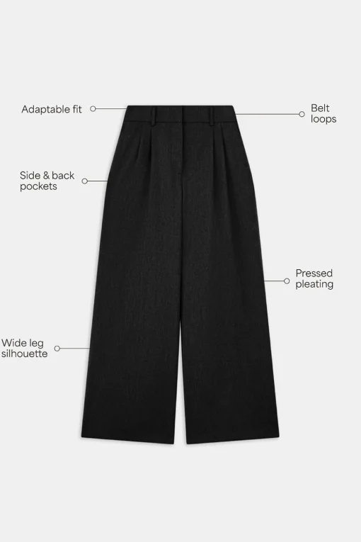 Everyday Tailoring Wide Leg Trousers - Black