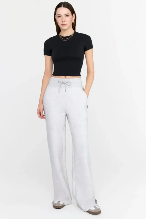 Everyday Wide Leg Jogger - Grey Marl