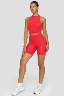 FormTech High Waisted Side Pocket Running Shorts - Chilli Red
