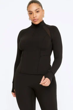 FormTech Quarter Zip Long Sleeve Running Top - Black
