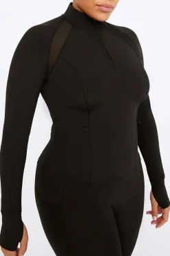 FormTech Quarter Zip Long Sleeve Running Top - Black