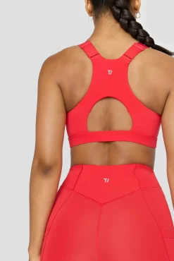 FormTech Zip Front Open Back Sports Bra - Chilli Red