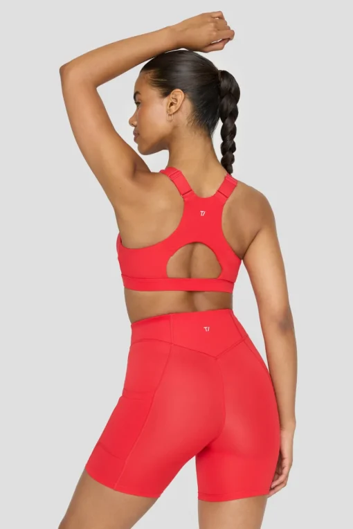FormTech Zip Front Open Back Sports Bra - Chilli Red