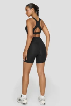 FormTech Zip Front Open Back Sports Bra - Black