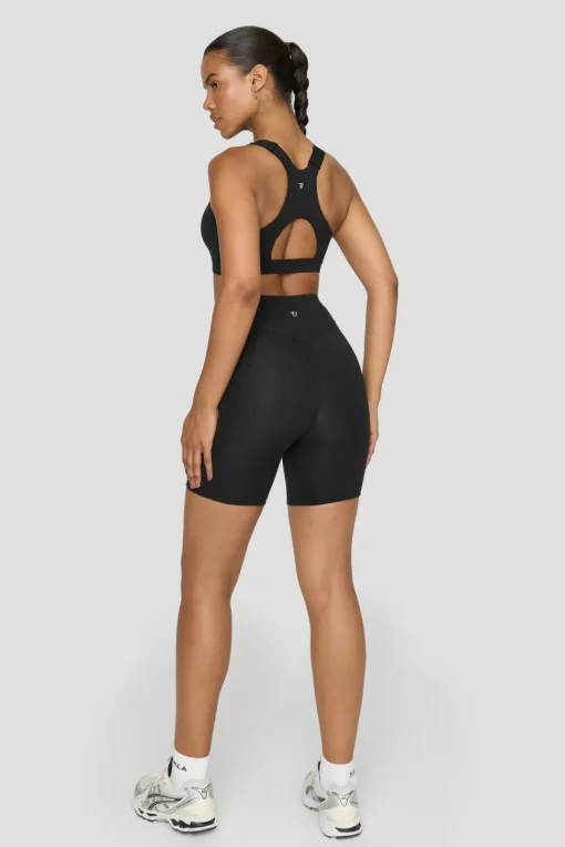 FormTech Zip Front Open Back Sports Bra - Black