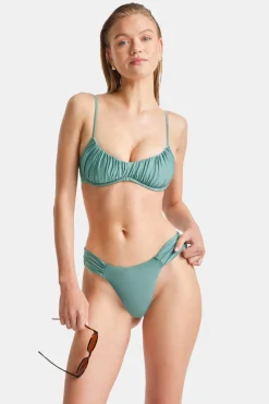 Gathered Bikini Bottom - Teal