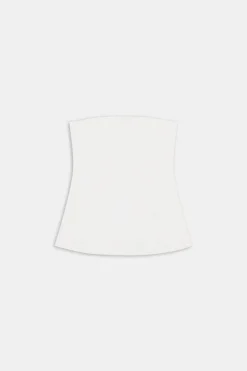 Heavyweight Linen Longline Strapless Top - Coconut Milk