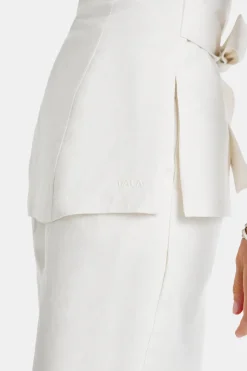 Heavyweight Linen Longline Strapless Top - Coconut Milk