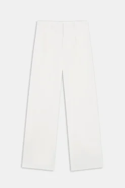 Heavyweight Linen Tailored Wide Leg Trousers - Coconut Milk