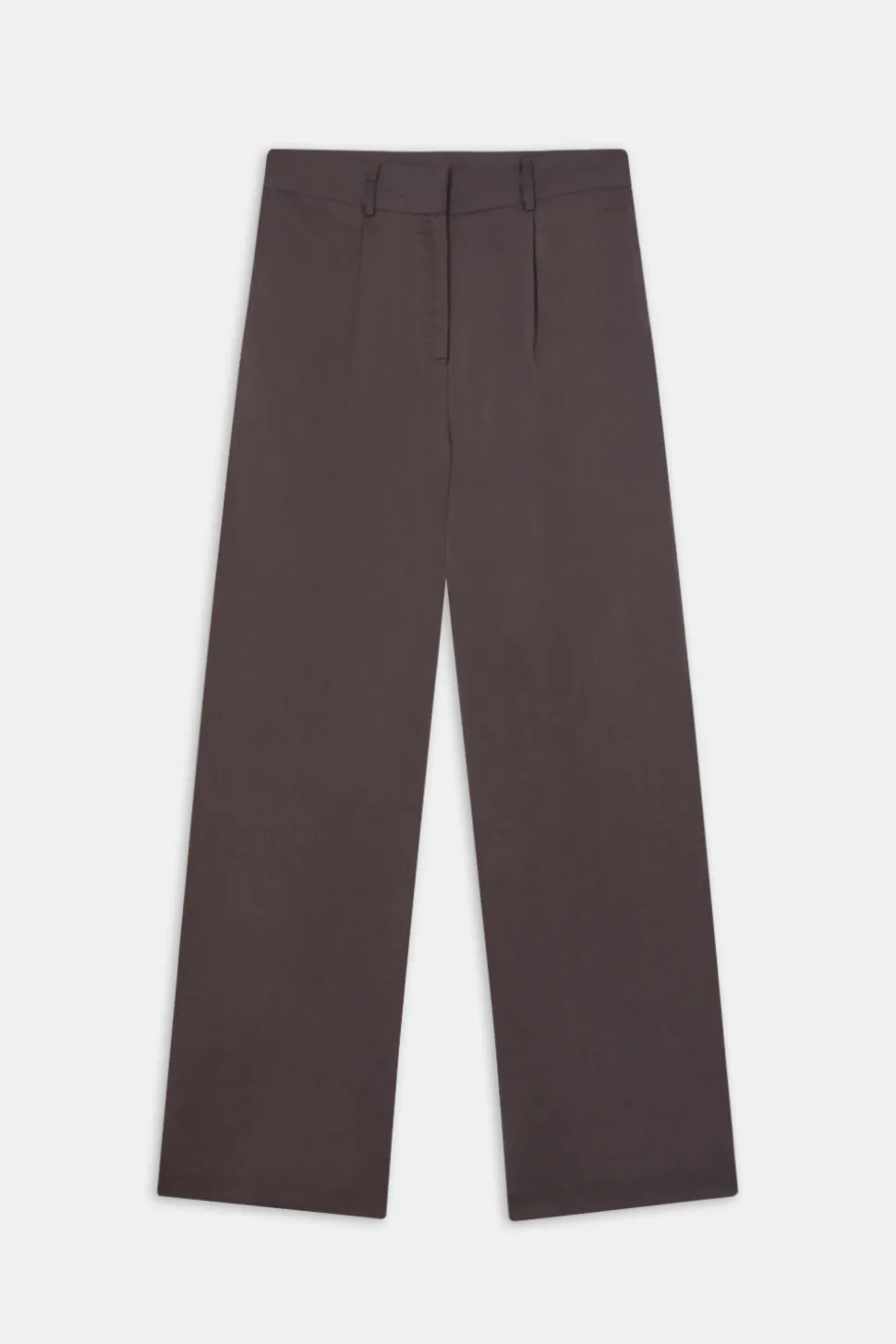 Heavyweight Linen Tailored Wide Leg Trousers - Espresso