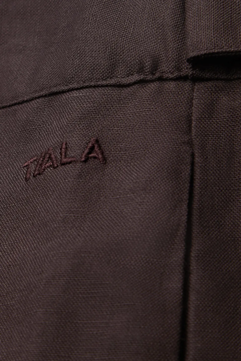 Heavyweight Linen Tailored Wide Leg Trousers - Espresso