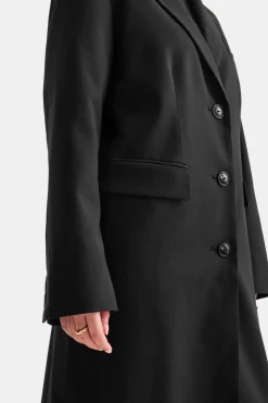 Longline Blazer Coat - Black
