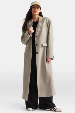 Longline Blazer Coat - Soft Khaki