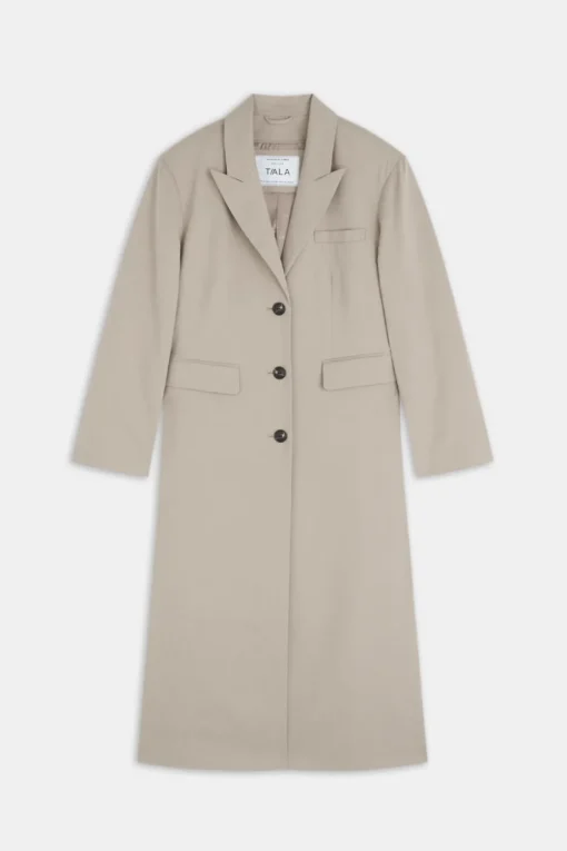 Longline Blazer Coat - Soft Khaki