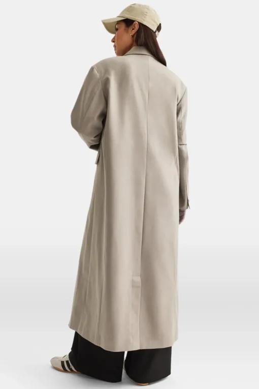 Longline Blazer Coat - Soft Khaki