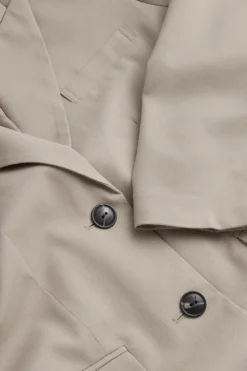 Longline Blazer Coat - Soft Khaki