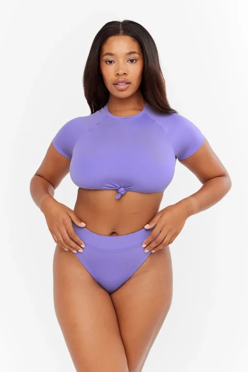 Malibu Crop Swim Tee - Thistle