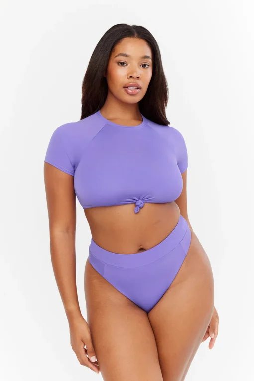 Malibu Crop Swim Tee - Thistle