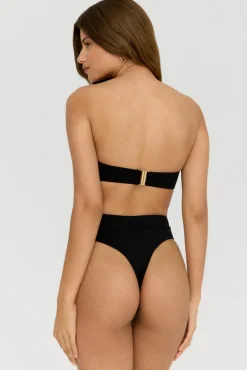 Marnie Multiway Bandeau Ring Bikini Top - Shadow Black