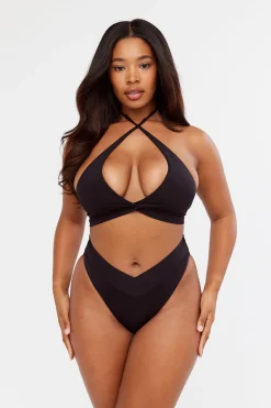 Maui Wrap Detail Bikini Brief - Black
