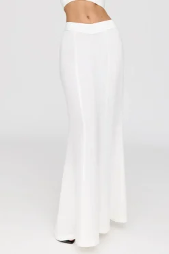 Milos Linen Blend V Waist Maxi Skirt - Coconut Milk
