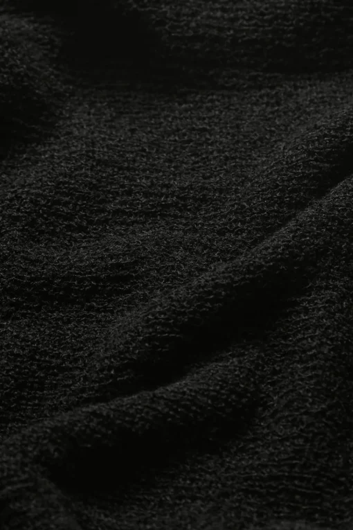 Multiway Long Sleeve Resort Knit Top - Shadow Black